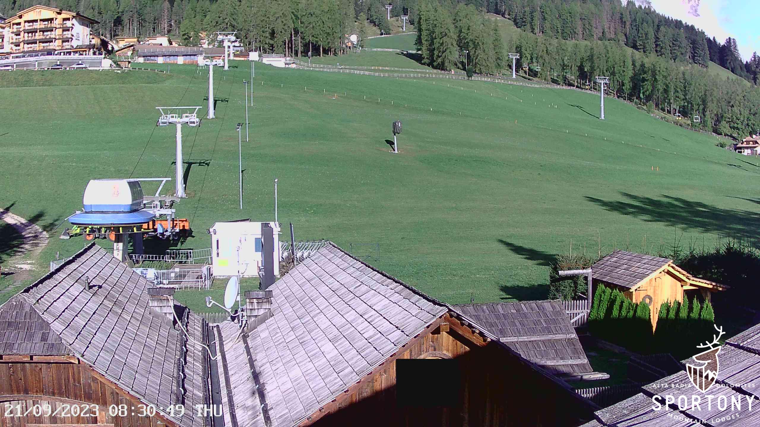 Webcam Chalets Sportony Lodge ski in ski out piste Gardenaccia Dolomiti Superski La Villa Alta Badia